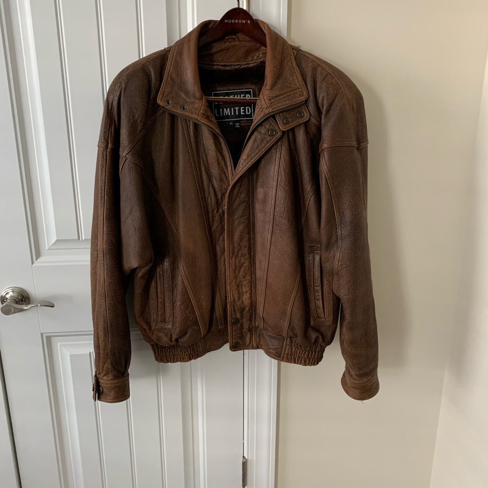 Men’s XL Genuine Leather Bomber Jacket